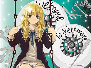 yellow haired female anime character