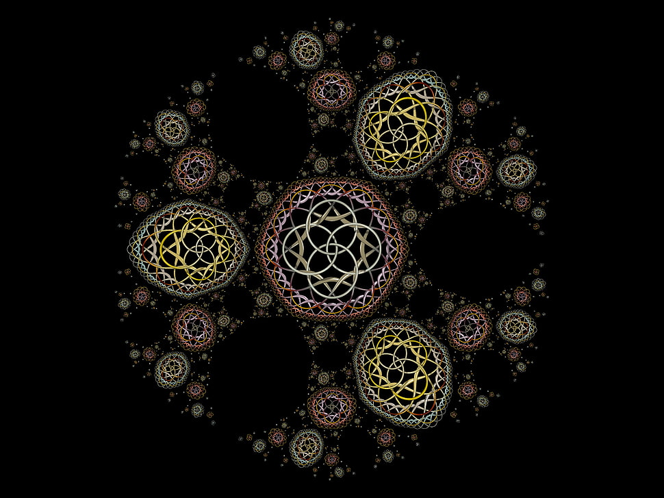 brown Mandala artwork with black background HD wallpaper