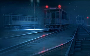 cartoon train graphic wallpaper, artwork, railway, vehicle, train HD wallpaper