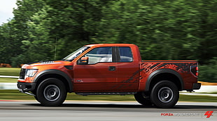 orange extra cab pickup truck, Forza Motorsport, Forza Motorsport 4 HD wallpaper