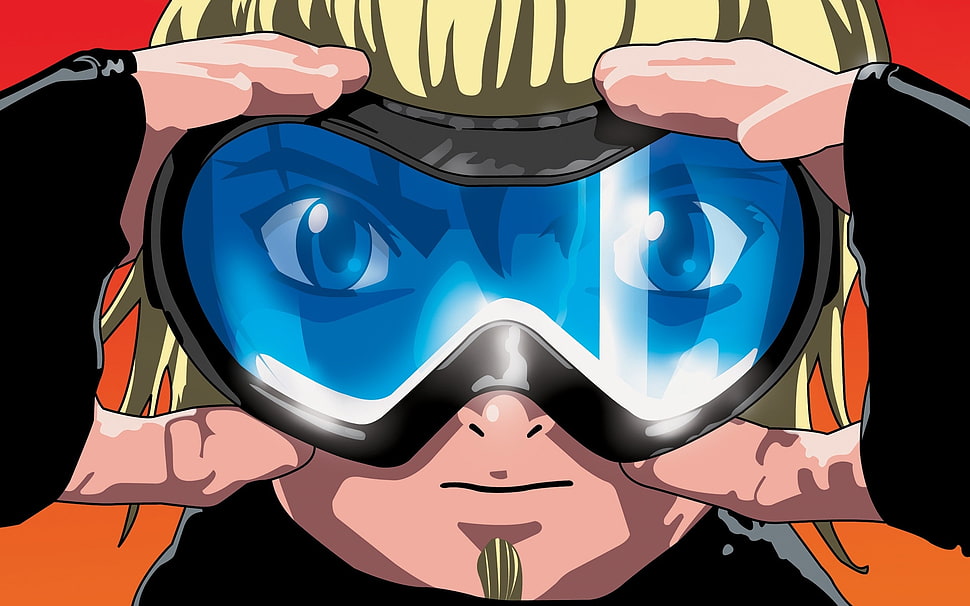 anime character with goggles wallpaper HD wallpaper