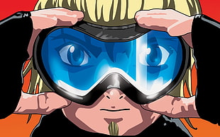 anime character with goggles wallpaper HD wallpaper
