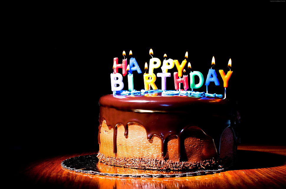 Happy Birthday chocolate cake HD wallpaper