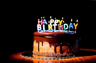 Happy Birthday chocolate cake HD wallpaper