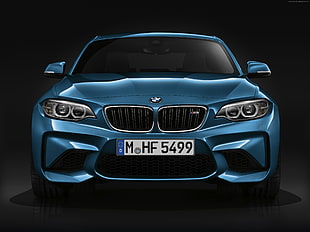 blue BMW car HD wallpaper