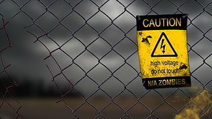 caution high voltage do not touch N/A zombies HD wallpaper