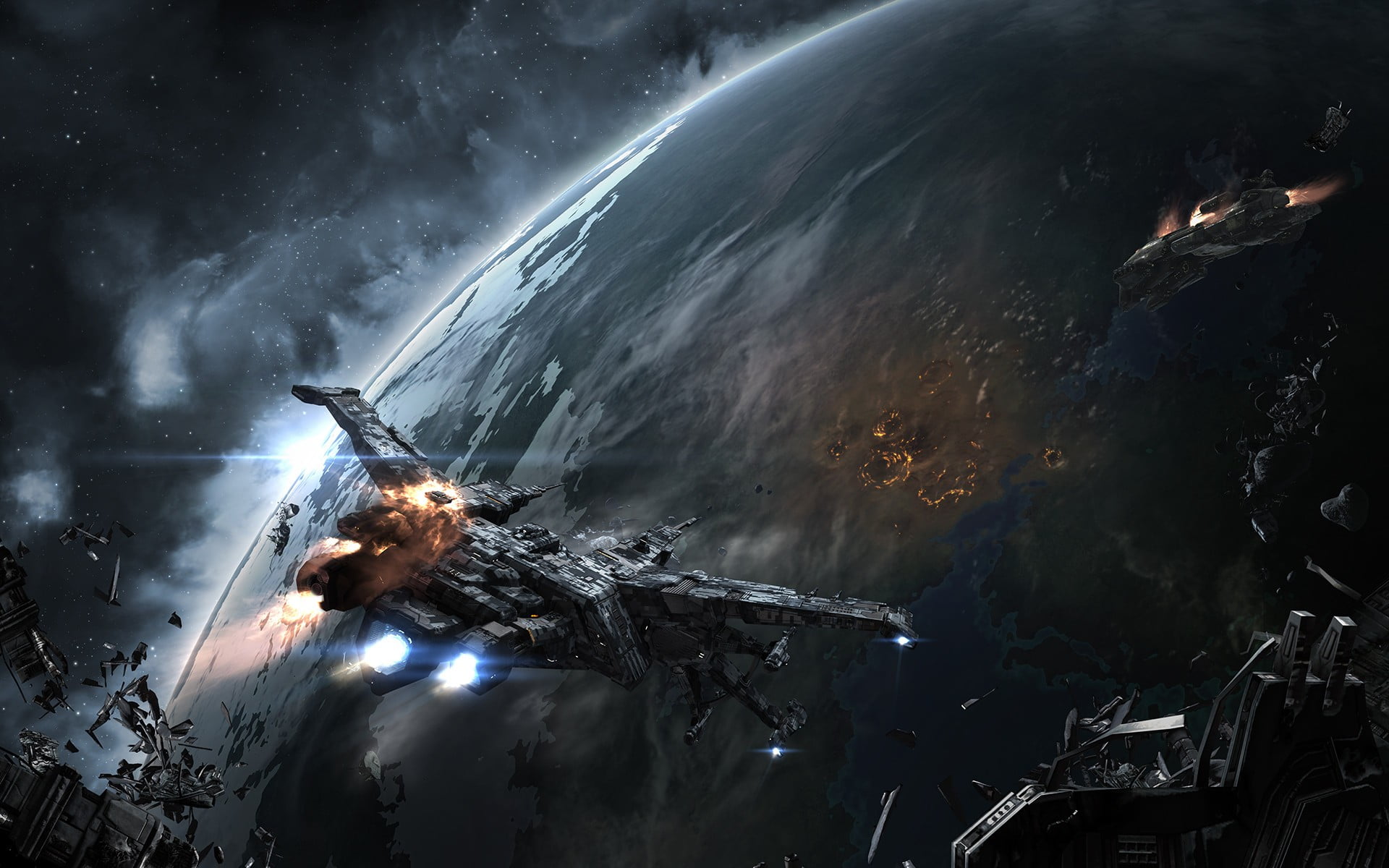 Spacecraft Descending To Land Digital Wallpaper Stellaris Spaceship Hd Wallpaper Wallpaper Flare