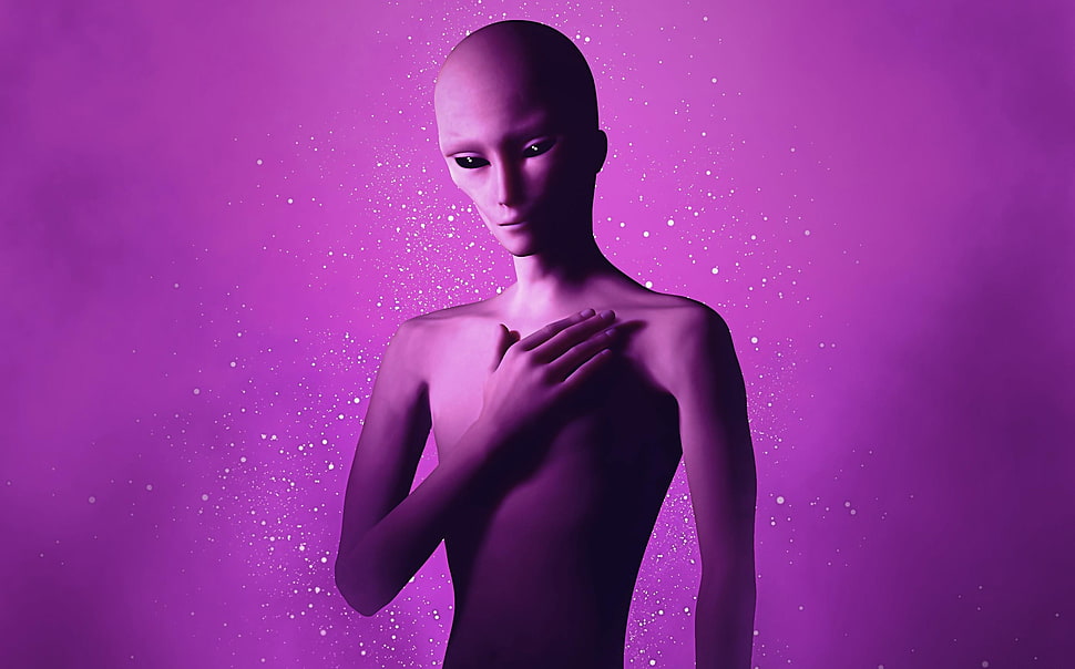 gray alien HD wallpaper