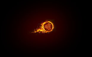 orange fireball illustration, Ubuntu, Studio, Stock Wallpaper, Linux