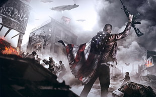 man holding rifle 3D wallpaper, video games, concept art, Homefront, Homefront: The Revolution