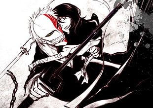 Bleach illustration, Bleach, sword, Kurosaki Ichigo, Kuchiki Rukia