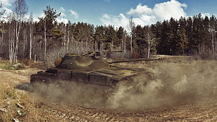 brown 3D battle tank, World of Tanks, tank, render, wargaming HD wallpaper