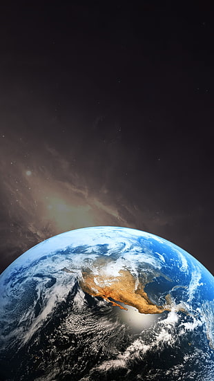 earth illustration, Earth, planet, portrait display, space art HD wallpaper