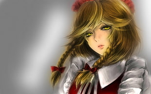 brown haired female anime character, Touhou