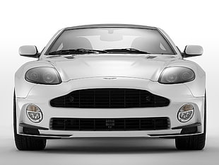 closeup photography of white Aston Martin car