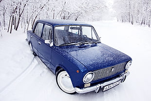 blue sedan, car, old car, Russian cars, LADA HD wallpaper