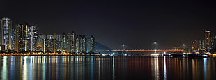 panoramic view of city during nighttime HD wallpaper