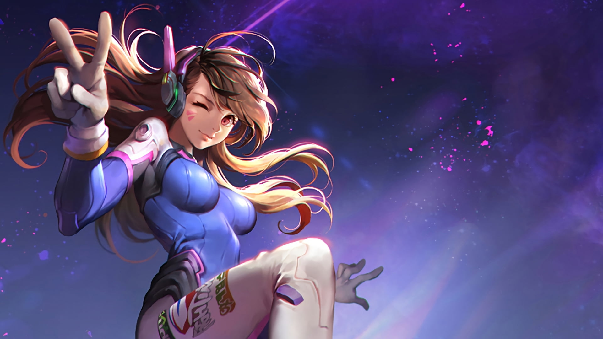 haired female game character digital wallpaper, Overwatch, video games, D.V...