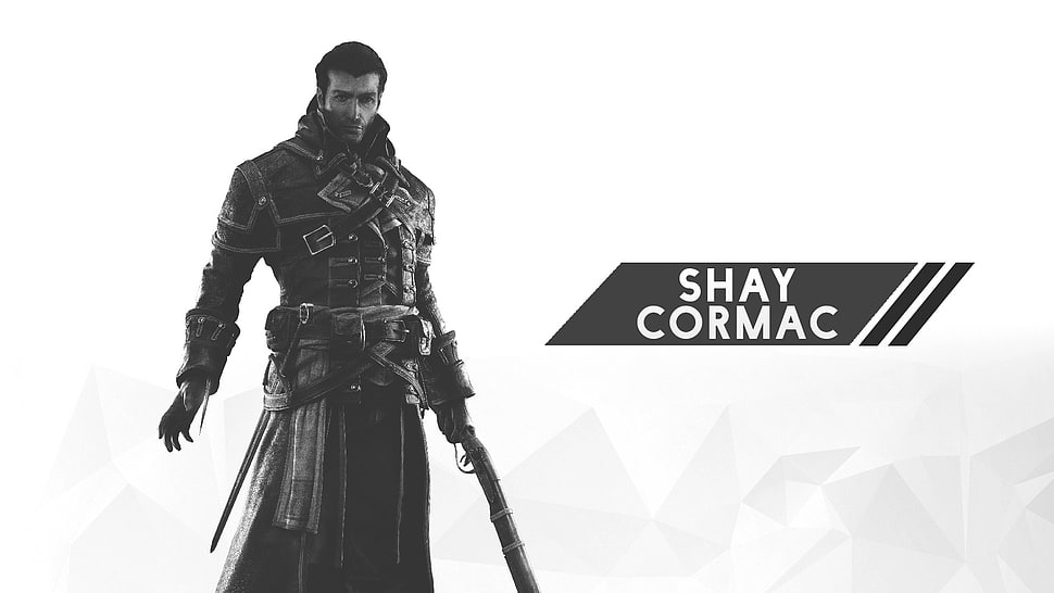 Shay Cormac poster, Assassin's Creed, digital art, minimalism, 2D HD wallpaper