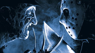 Jason Voorhes and Freddy Krueger, fantasy art, digital art, Jason Voorhees, Freddy Krueger HD wallpaper