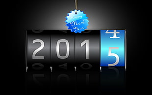 black and blue LED light, New Year, 2015