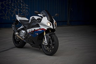 white and black sport bike, motorcycle, BMW, BMW S1000RR