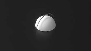 white dome illustration, sphere, geometry, simple, minimalism