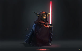 Star Wars Master Yoda Dark Side digital wallpaper