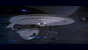grey spacecraft illustration, Star Trek, USS Excelsior