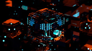 black and blue cube graphics