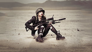woman with sniper rifle wallpaper HD wallpaper