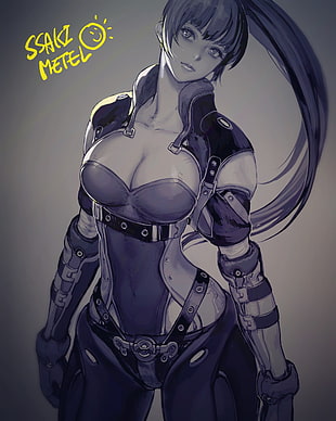 female character anime digital wallpaper