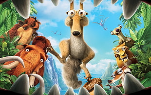 Ice Age digital wallpaper, Ice Age, Ice Age: Dawn of the Dinosaurs, teeth, animated movies HD wallpaper