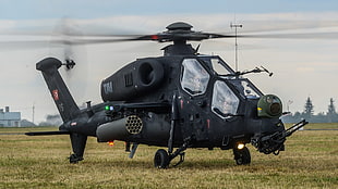 black Apache helicopter, helicopters, TAI/AgustaWestland T129, military, Turkish Armed Forces