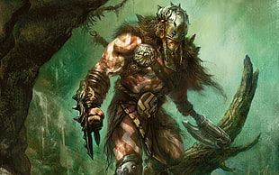 warrior, Barbarian, Magic: The Gathering, fantasy art HD wallpaper
