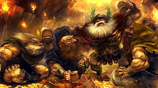 illustration of dwarves, Dragon's Crown, fantasy art, dwarfs HD wallpaper