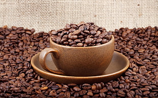brown ceramic coffee mug