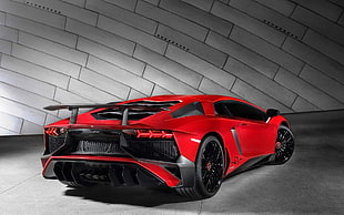 red and black car bed frame, Lamborghini, Lamborghini Aventador LP750-4 Superveloce, Lamborghini Aventador LP750-4 SV, Lamborghini Aventador