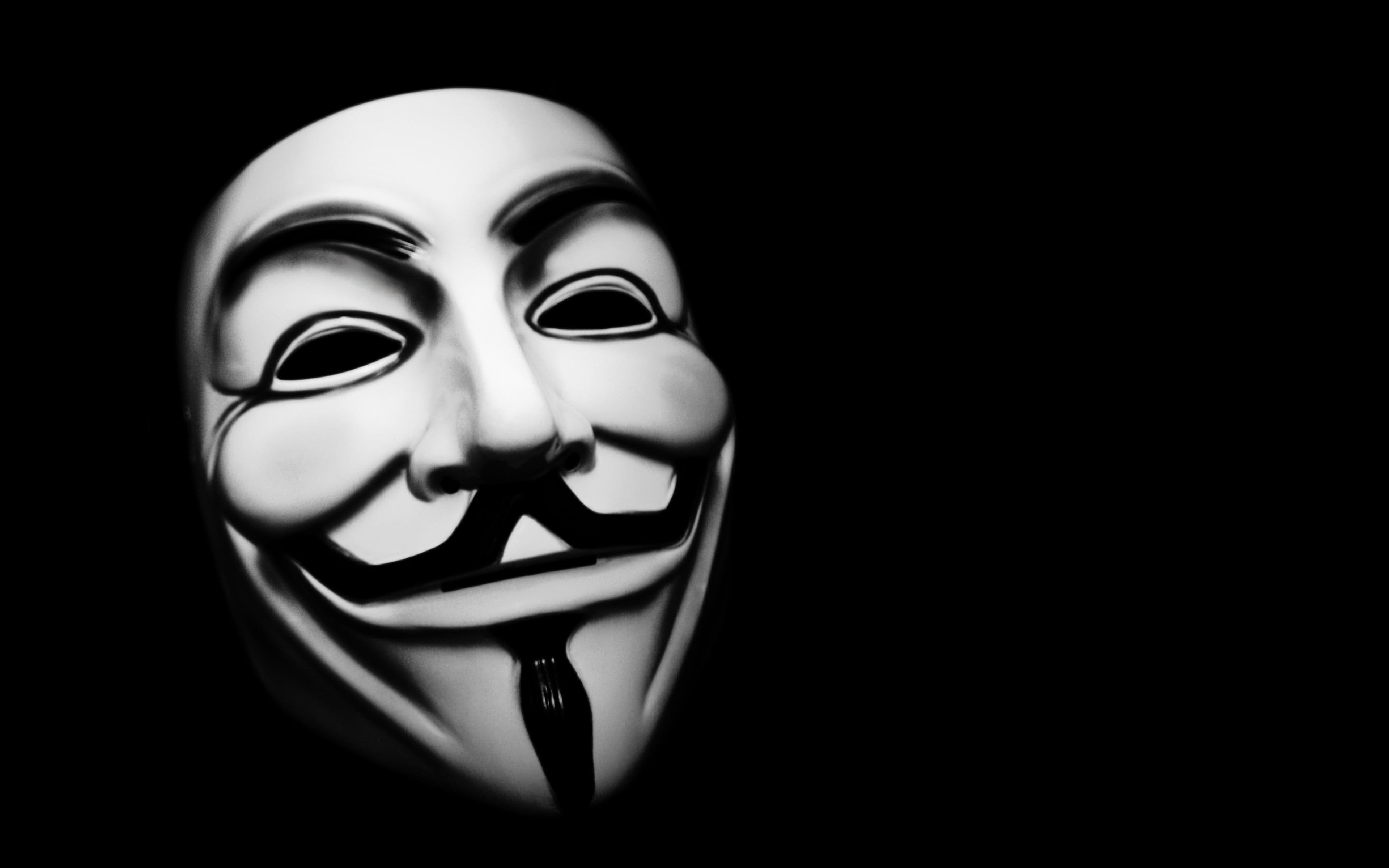 white mask, Guy Fawkes, mask, V for Vendetta, hackers