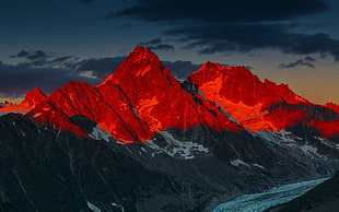 red and gray mountains, photography, landscape, mountains, sunlight