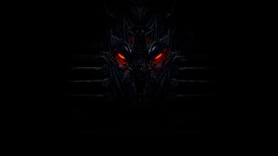 Transformer Megatron illustration, red eyes, black