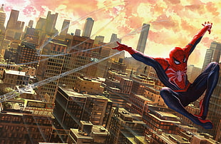 The Amazing Spider-Man digital wallpaper, Spider-Man, Marvel Comics, artwork, New York City