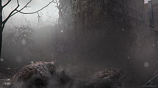 brown bare tree, Stranger Things, Joshua Min, The Upside Down HD wallpaper