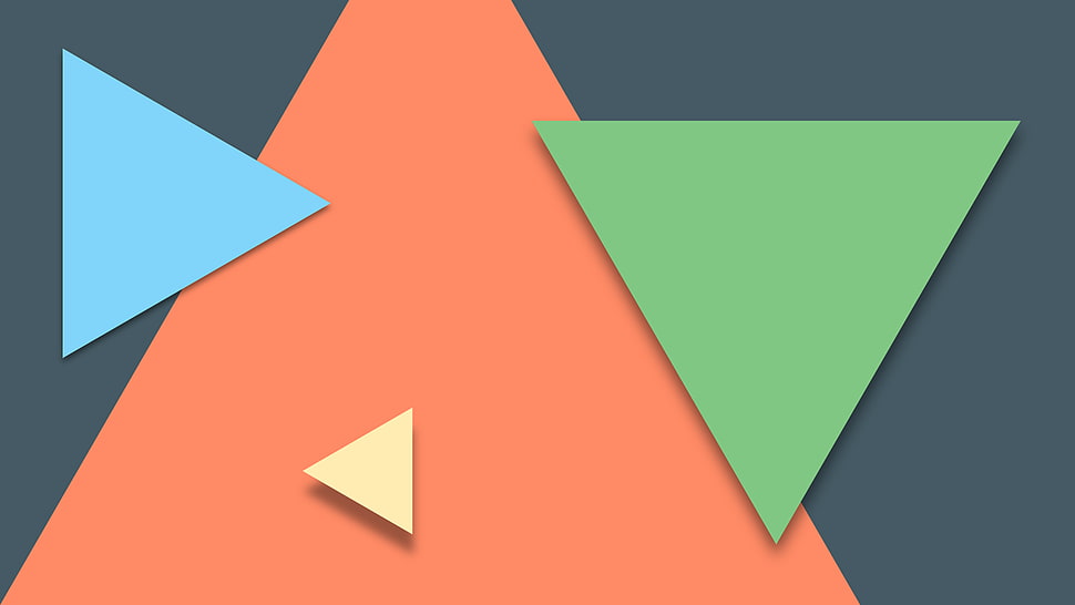 four triangles multicolored digital wallpaper, triangle, abstract, minimalism HD wallpaper