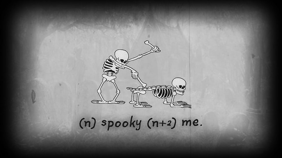 two white skeletons illustration HD wallpaper