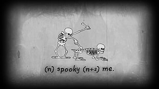 two white skeletons illustration