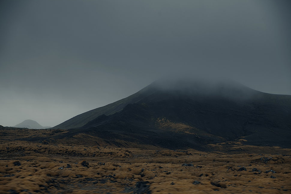 black montain, mist HD wallpaper