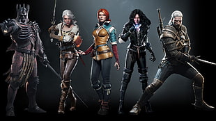 five game characters digital wallpaper HD wallpaper