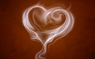 white smoke forming heart