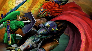 Nintendo Zelda Link illustration, The Legend of Zelda, Ganondorf, Master Sword